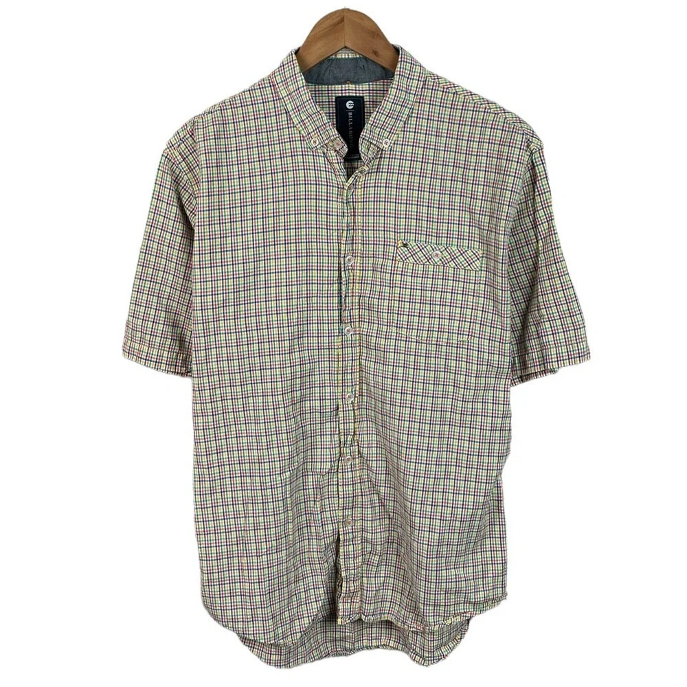 Bf63 Mens Billabong Surfing Brand Short Sleeve Button Down Shirt L